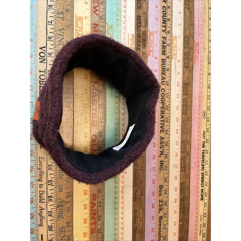 Ariat Burgundy Headband Ear Warmer Cable Knit Sherpa Fleece Lined OS Womens